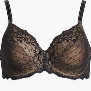 Chantelle Black Lace Underwire Bra with Molded Cups
